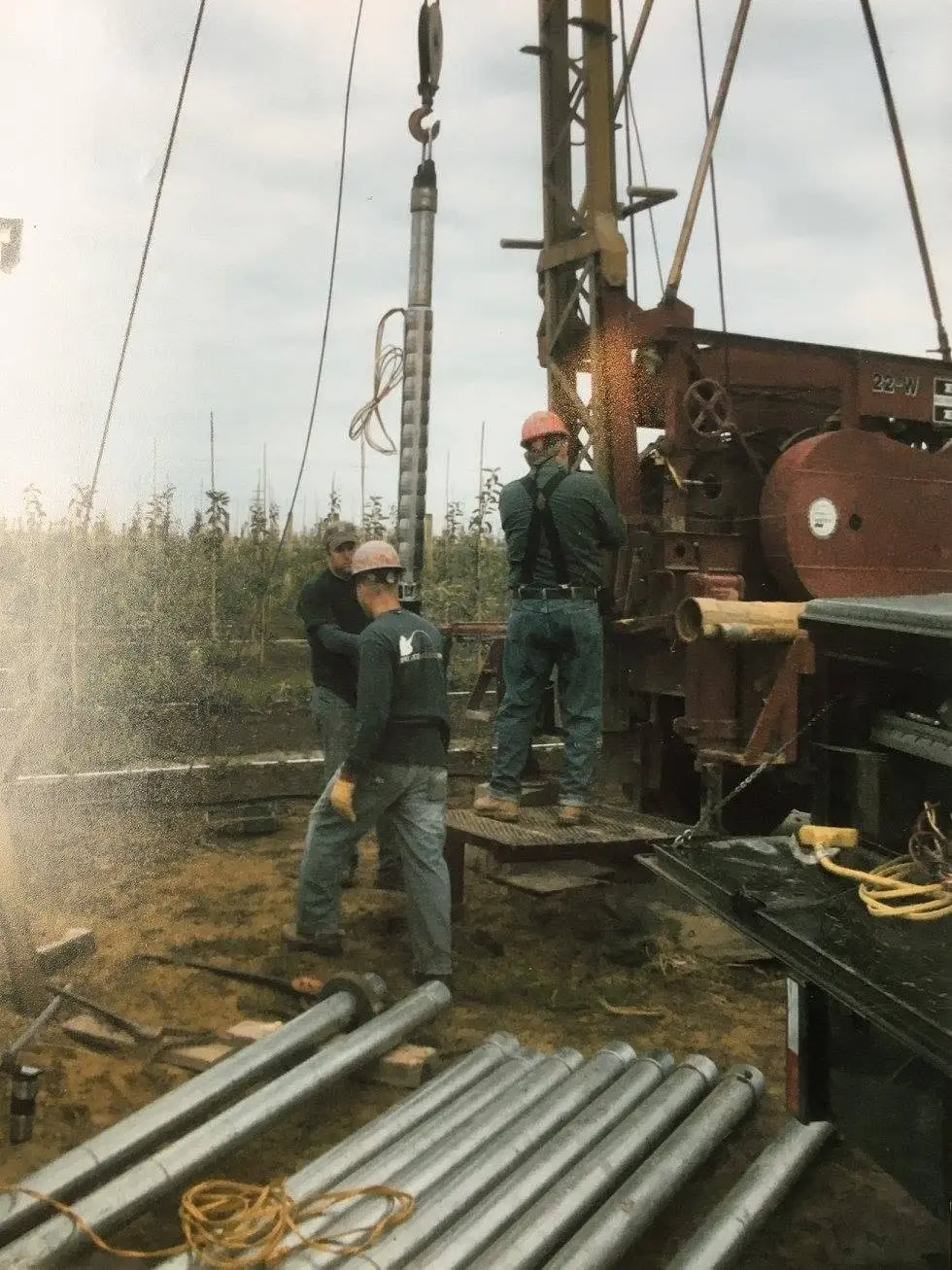 From the archive: the crew working a cable tool rig.