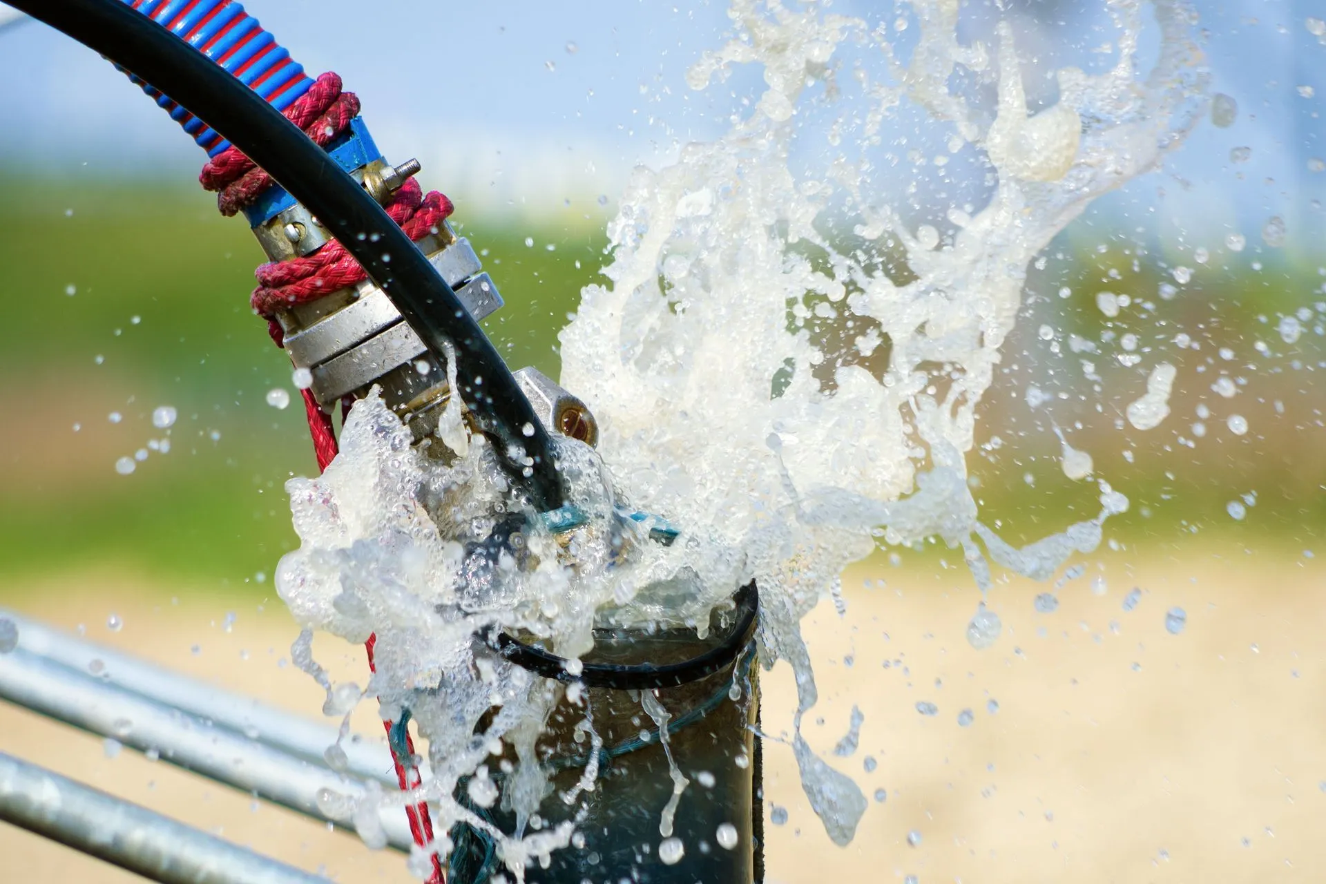 Private well system installed on a property
