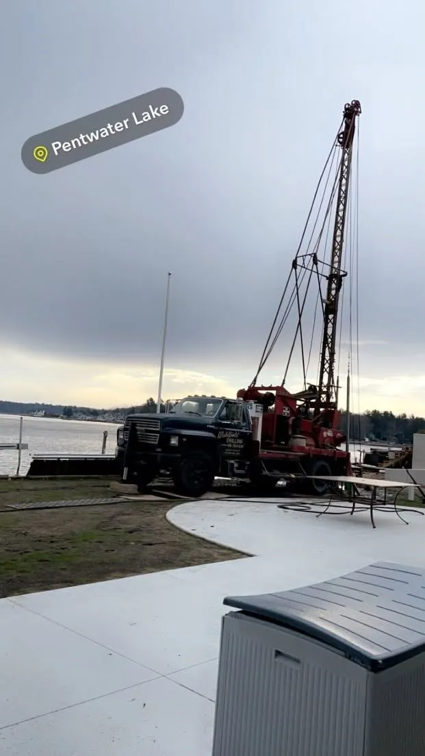 Drilling on a waterfront property.