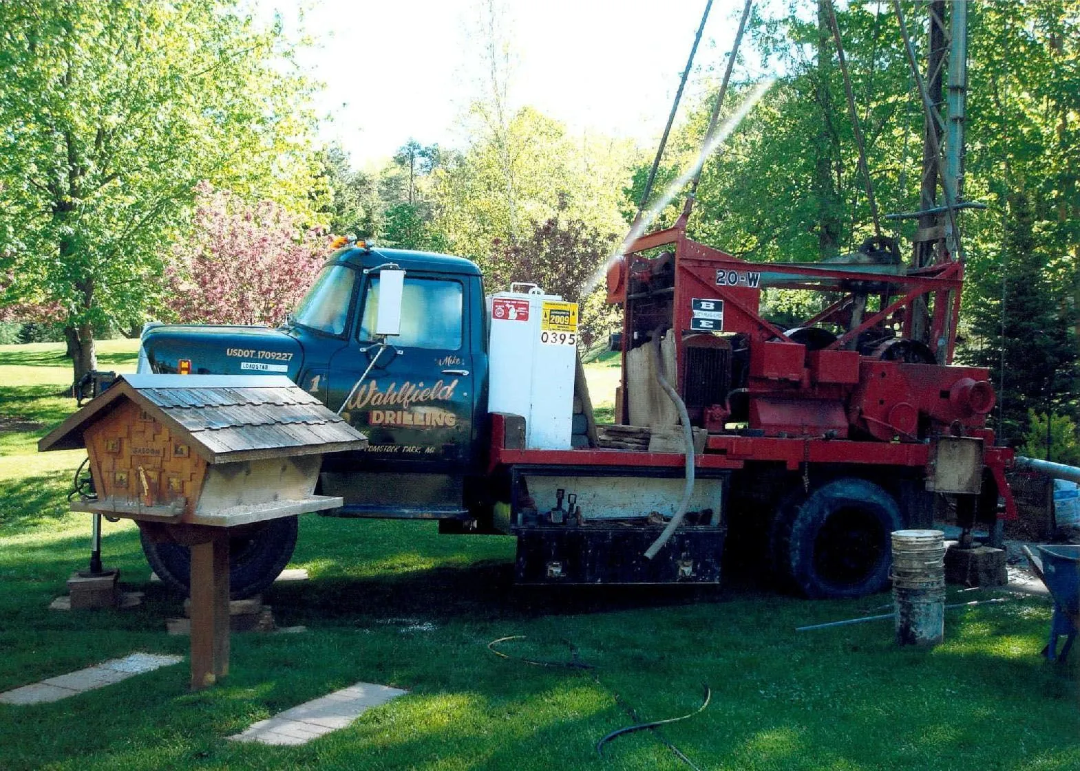 Wahlfield Drilling rig working on a residential well in West Michigan